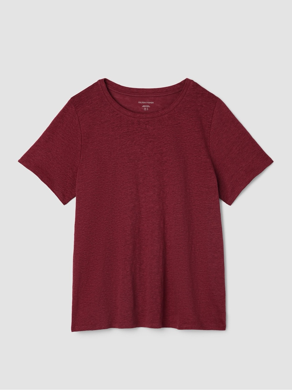 EILEEN FISHER ‘Organic Linen Jersey Crew Neck Tee’ in Tomato